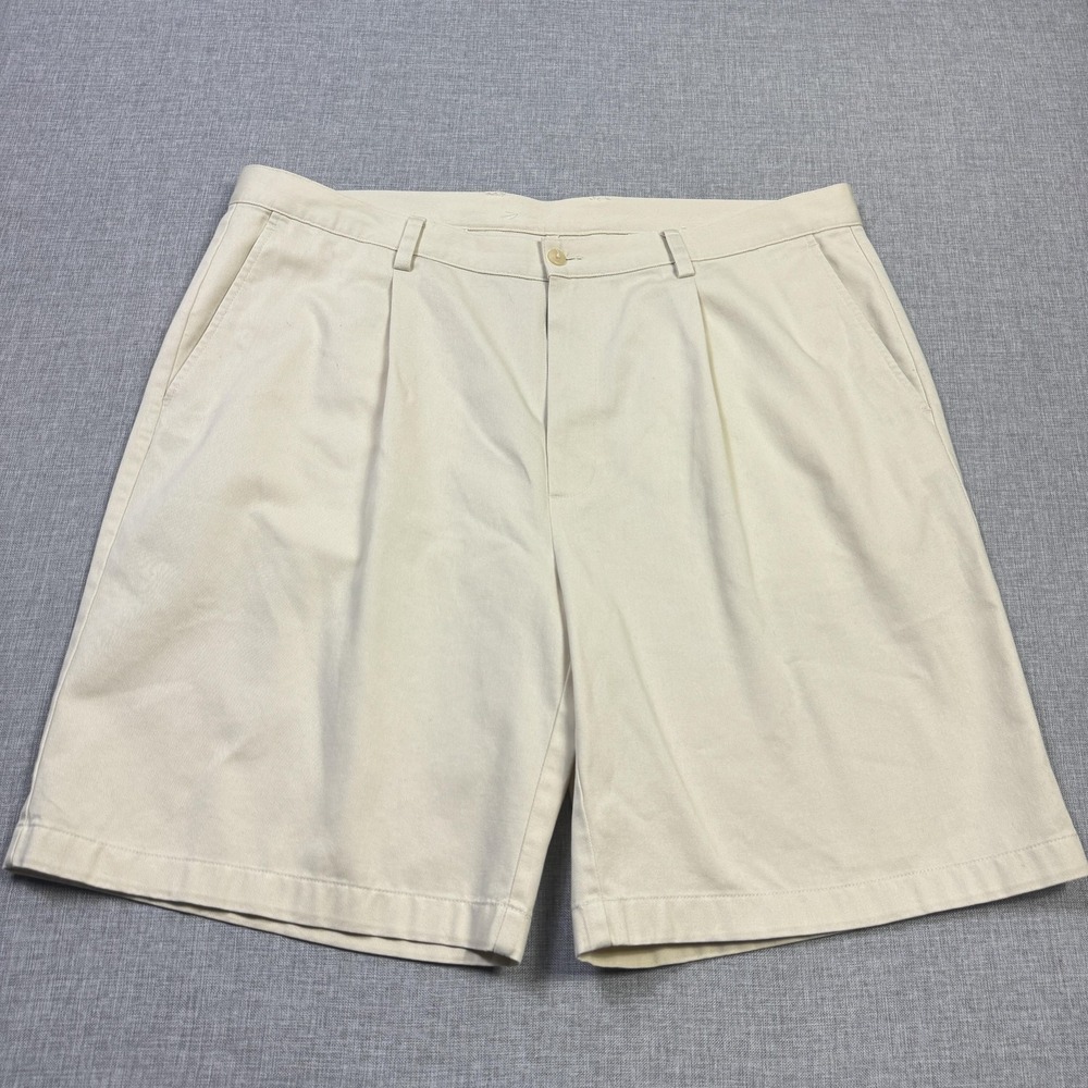 Callaway X-Series Pleated Golf Chino Shorts Mens 40 Beige Cotton‎ 9" Inseam